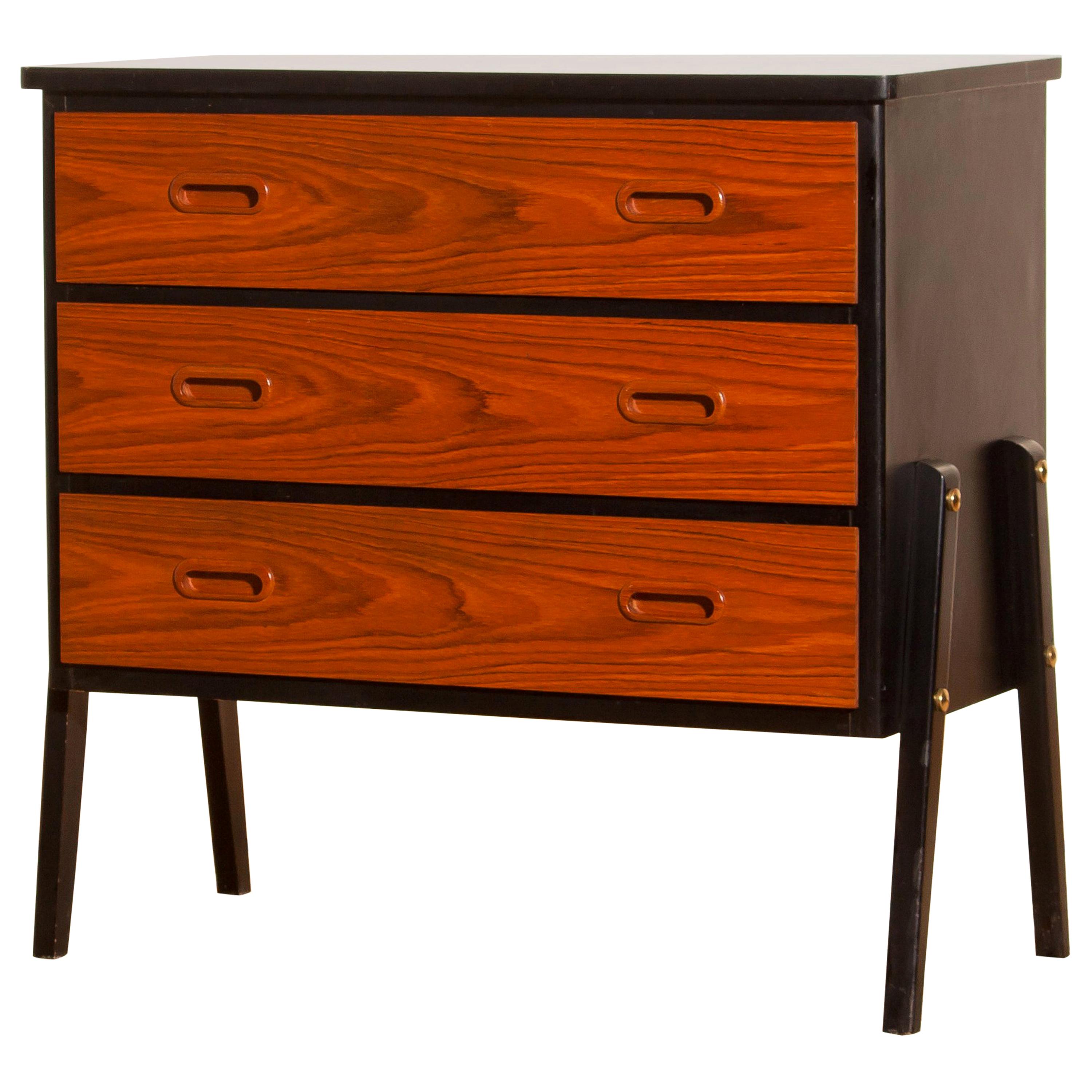 Mid-Century Modern 1950s, Teak Small Chest of Drawers by Gyllenvaans Möbler, Sweden