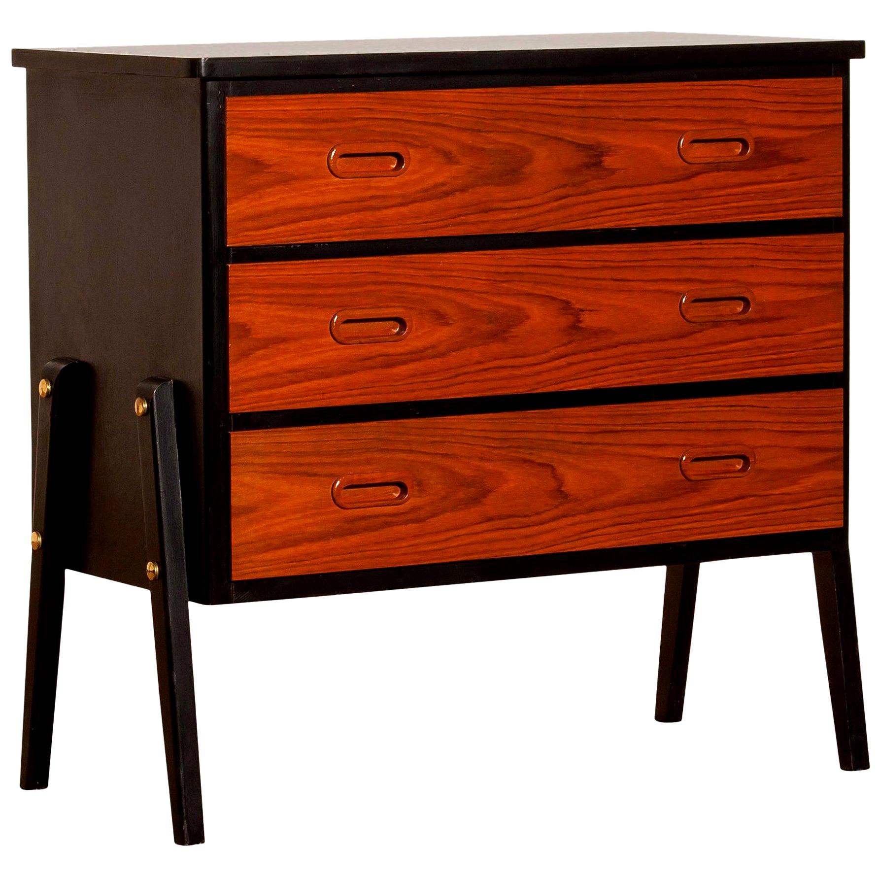 1950s, Teak Small Chest of Drawers by Gyllenvaans Möbler, Sweden