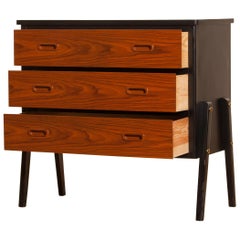 1950s, Teak Small Chest of Drawers by Gyllenvaans Möbler, Sweden