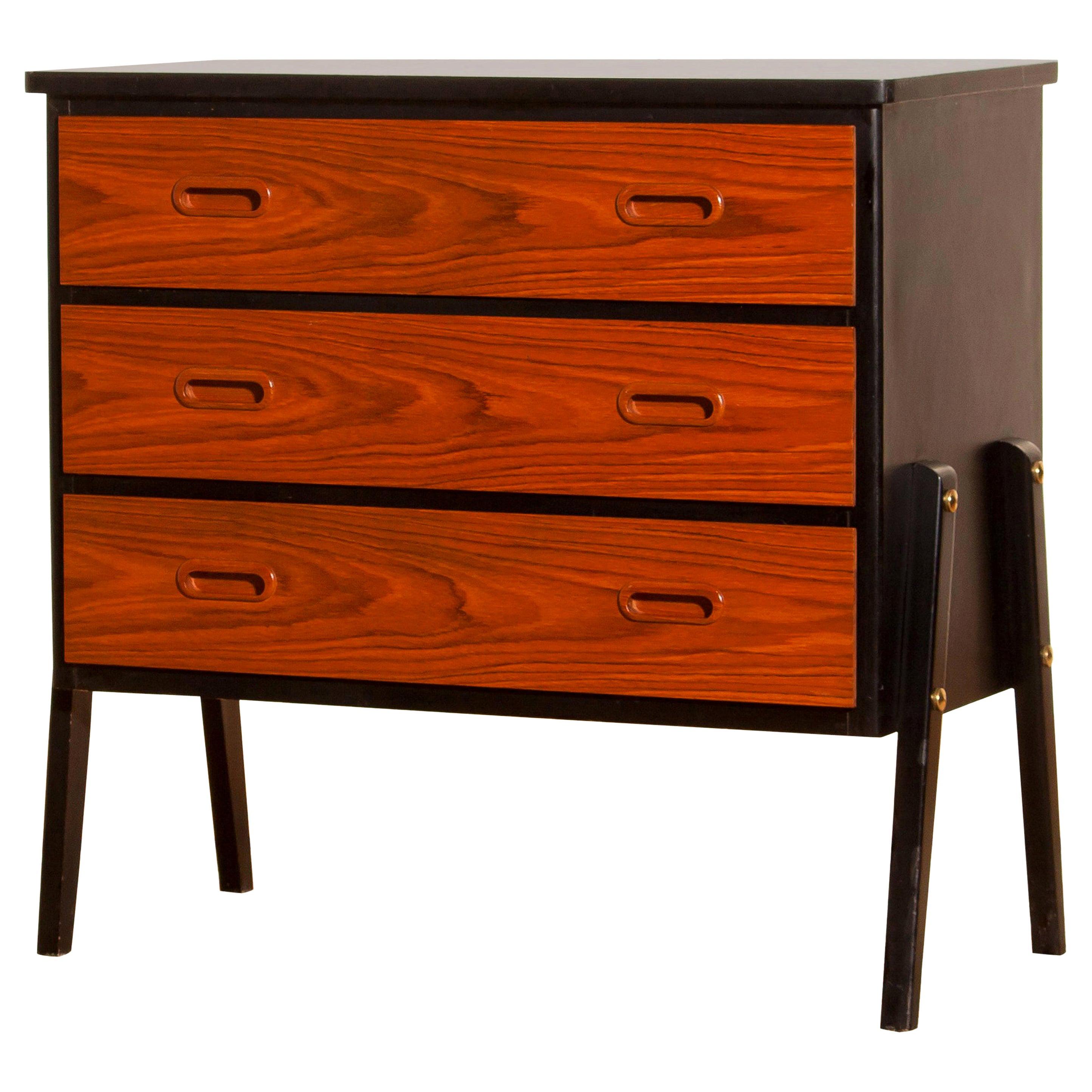 1950s, Teak Small Chest of Drawers by Gyllenvaans Möbler, Sweden