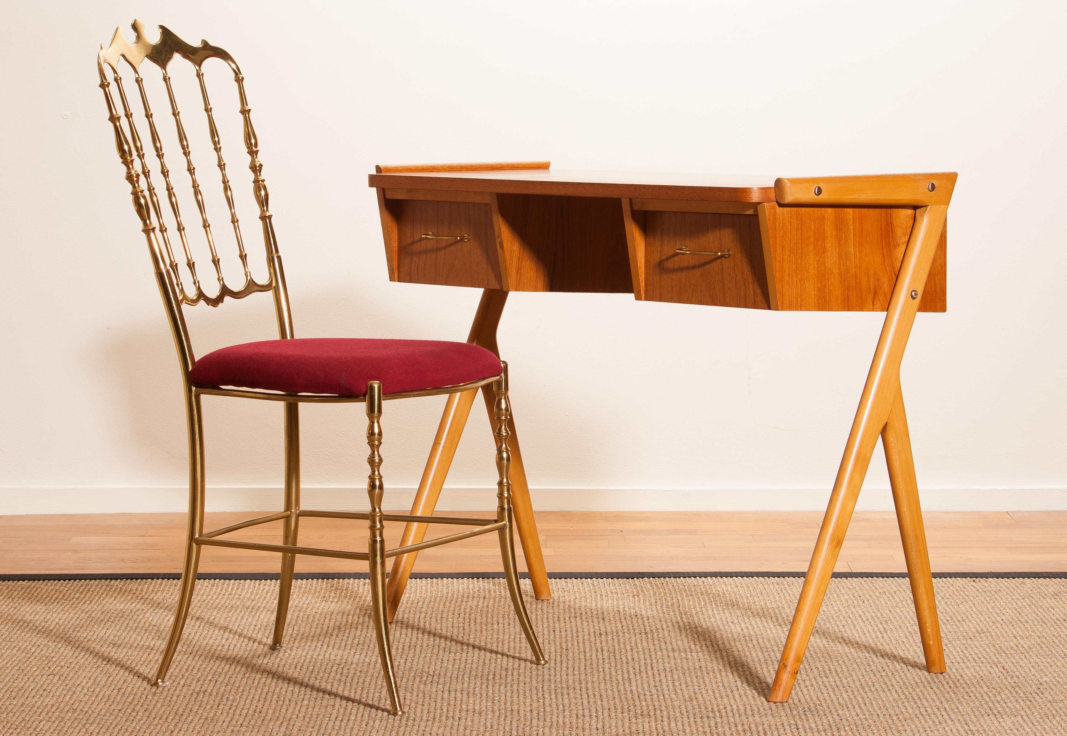 1950s, Teak Swedish Vanity /  Ladies Desk 1