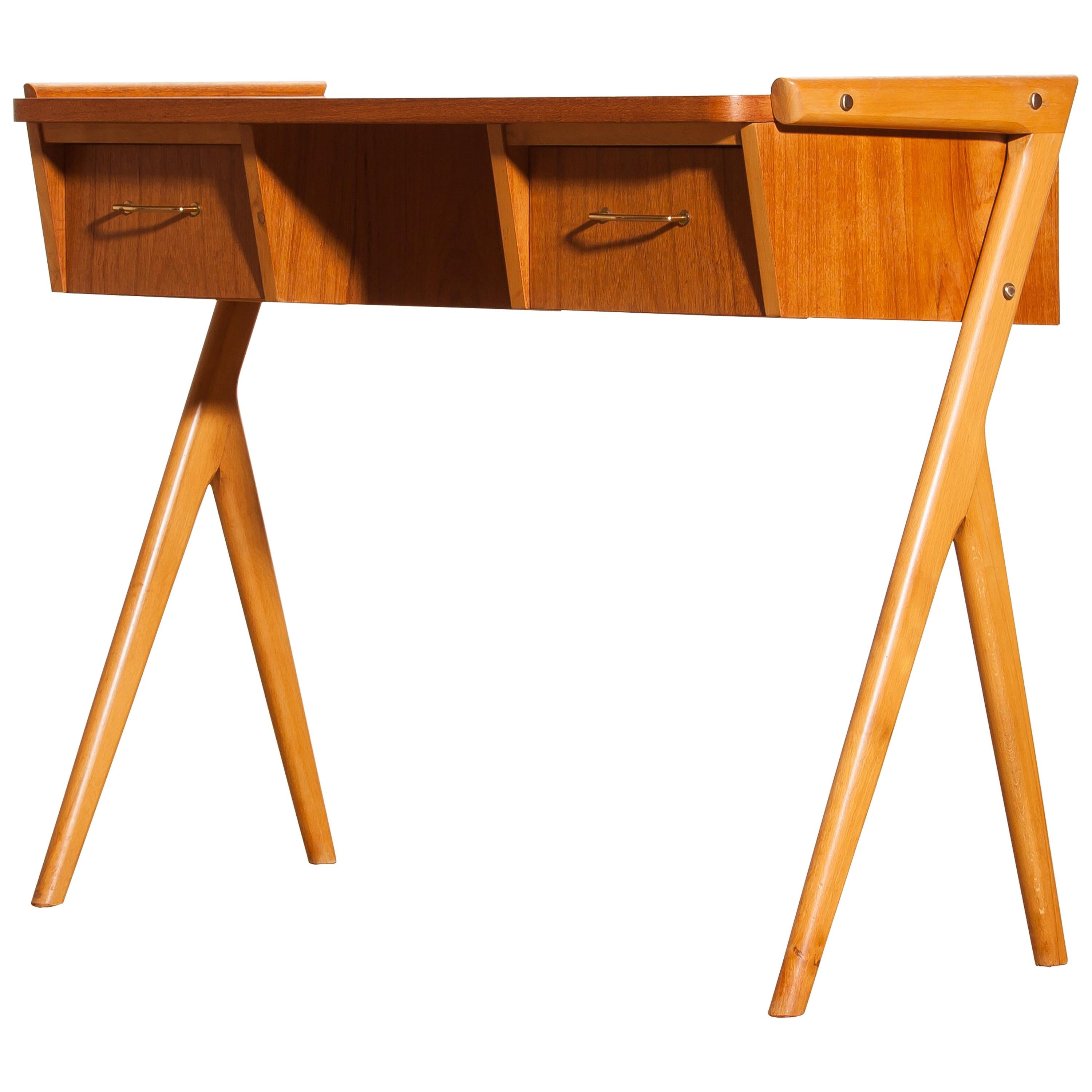 1950s, Teak Swedish Side Table or Ladies Desk