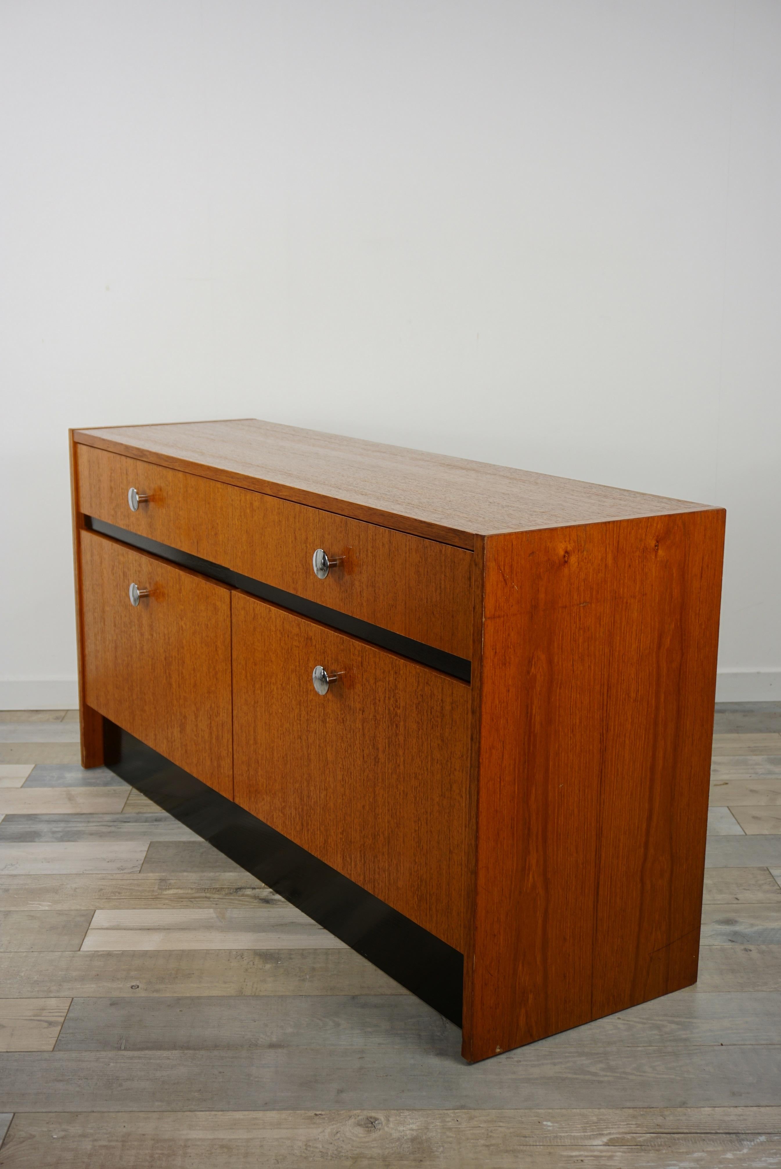 Scandinavian Modern 1950s Teak Wooden Low Cabinet