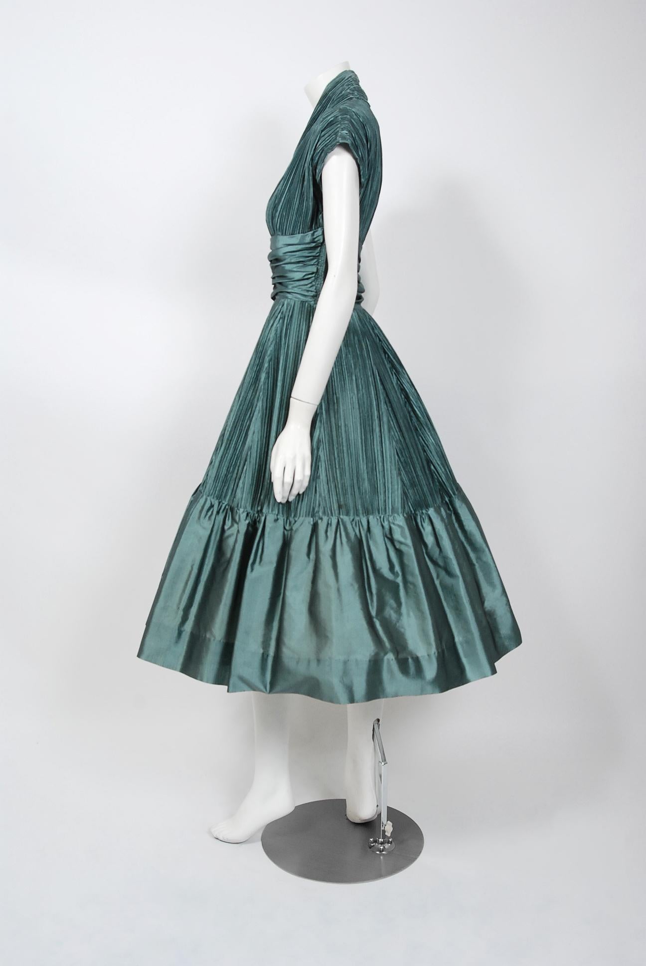 teal vintage dress