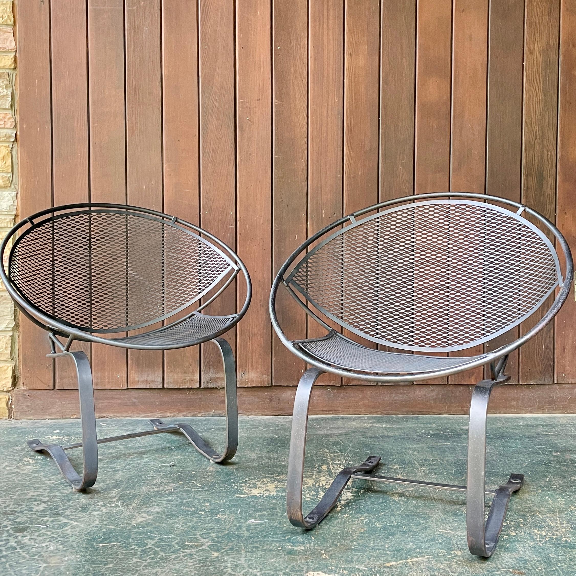 Mid-Century Modern 1950s Tempestini Salterini Cantilever Patio Rocking Radar Lounge Chairs