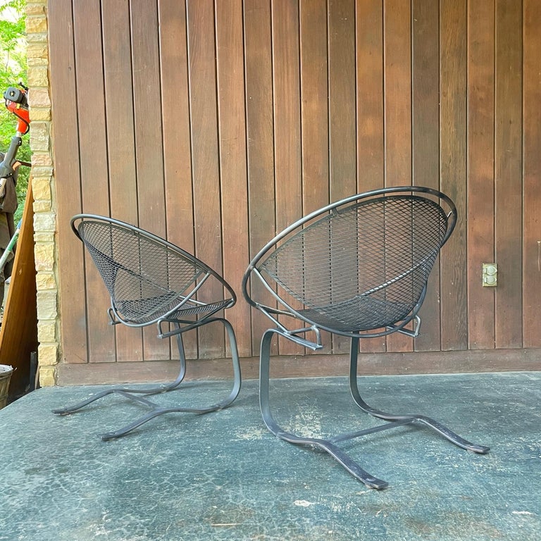 1950s Tempestini Salterini Cantilever Patio Rocking Radar Lounge Chairs