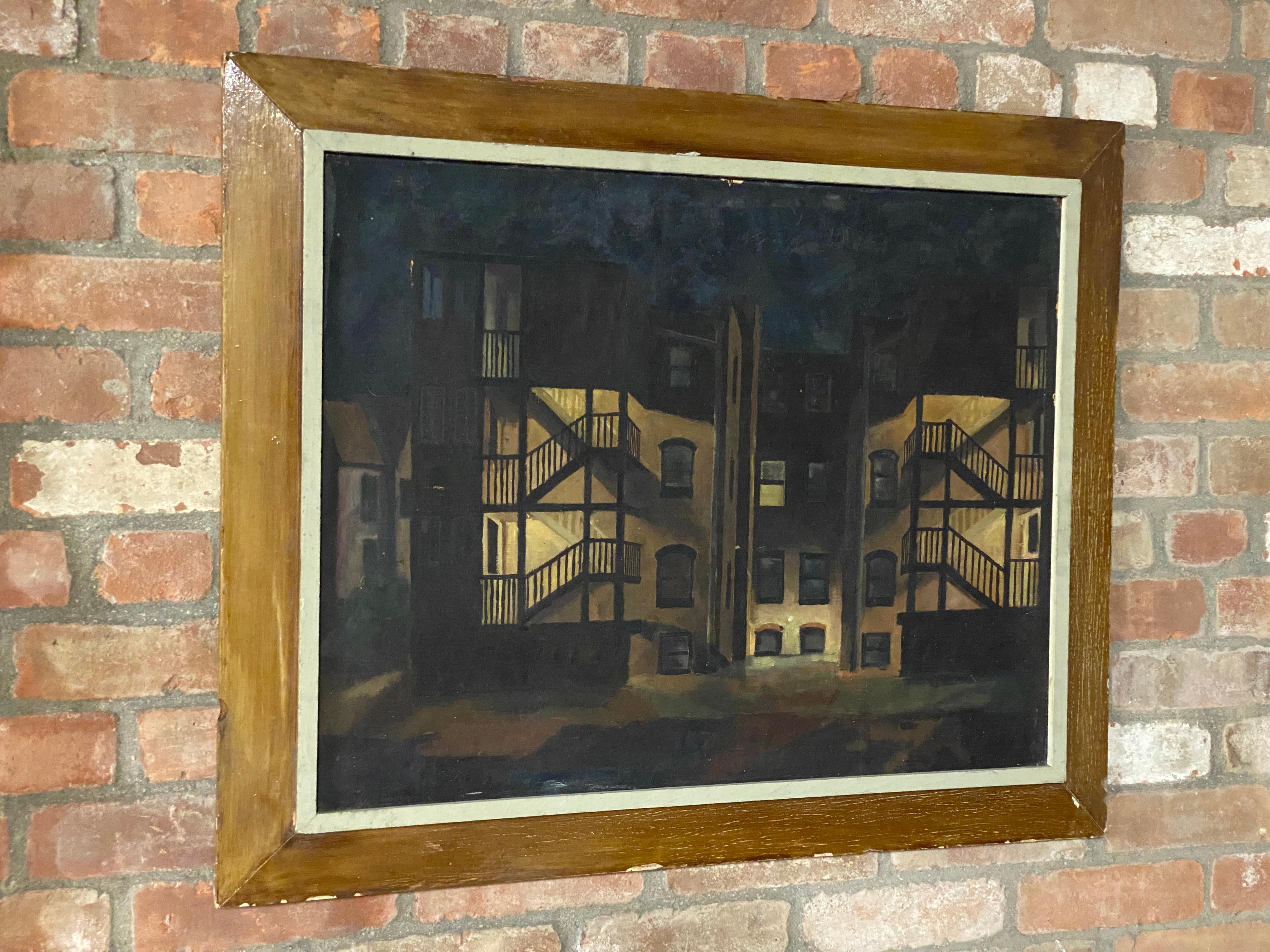 Purchased straight from the Estate of Leonard Buzz Wallace. Painted by Wallace who taught and lectured on fine art at Orange County Community College, Middletown, NY through out the 1960-80s. Wallace's talent and output ranged from later large