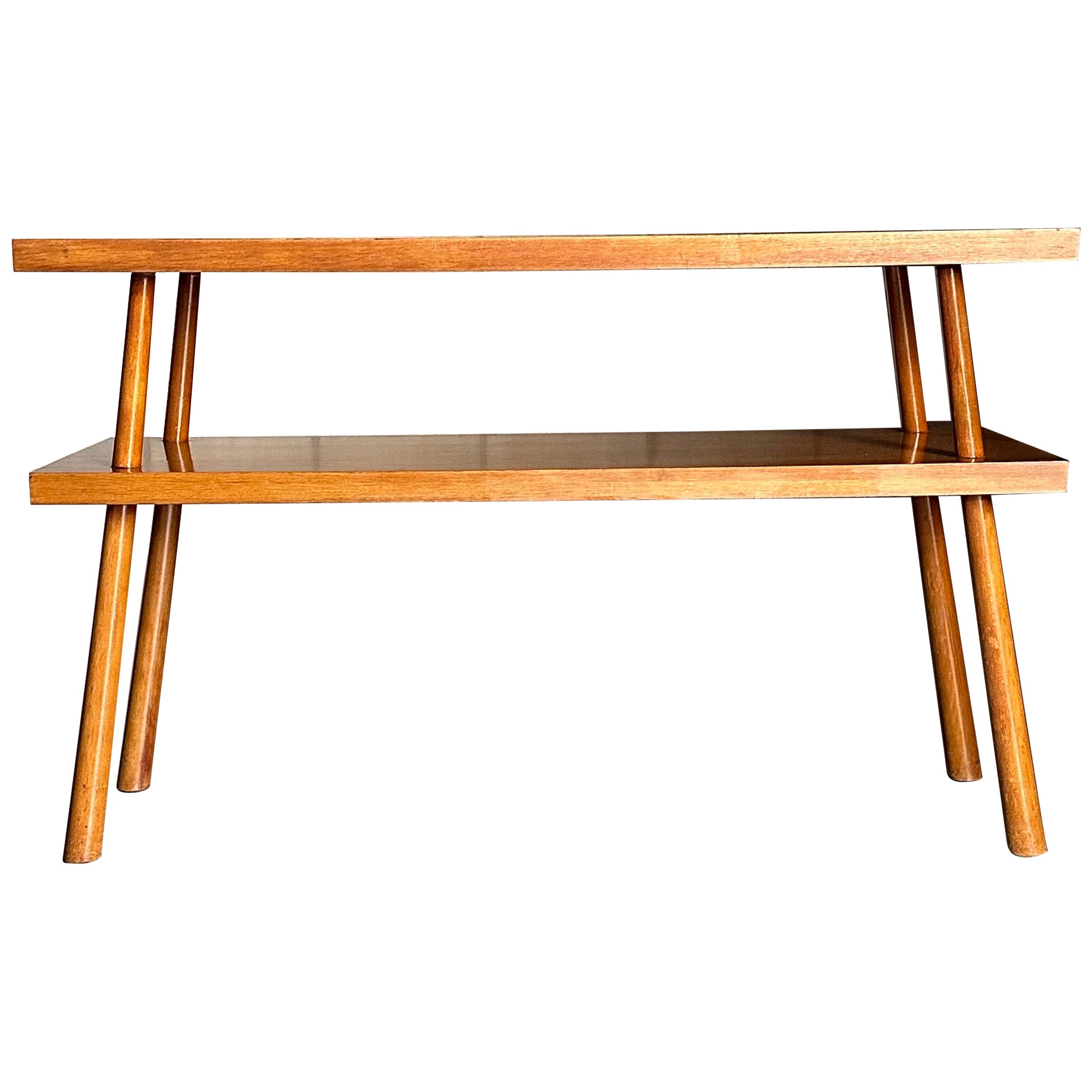 1950s t.h. Mesa consola escalonada de Robsjohn-Gibbbings para Widdicomb