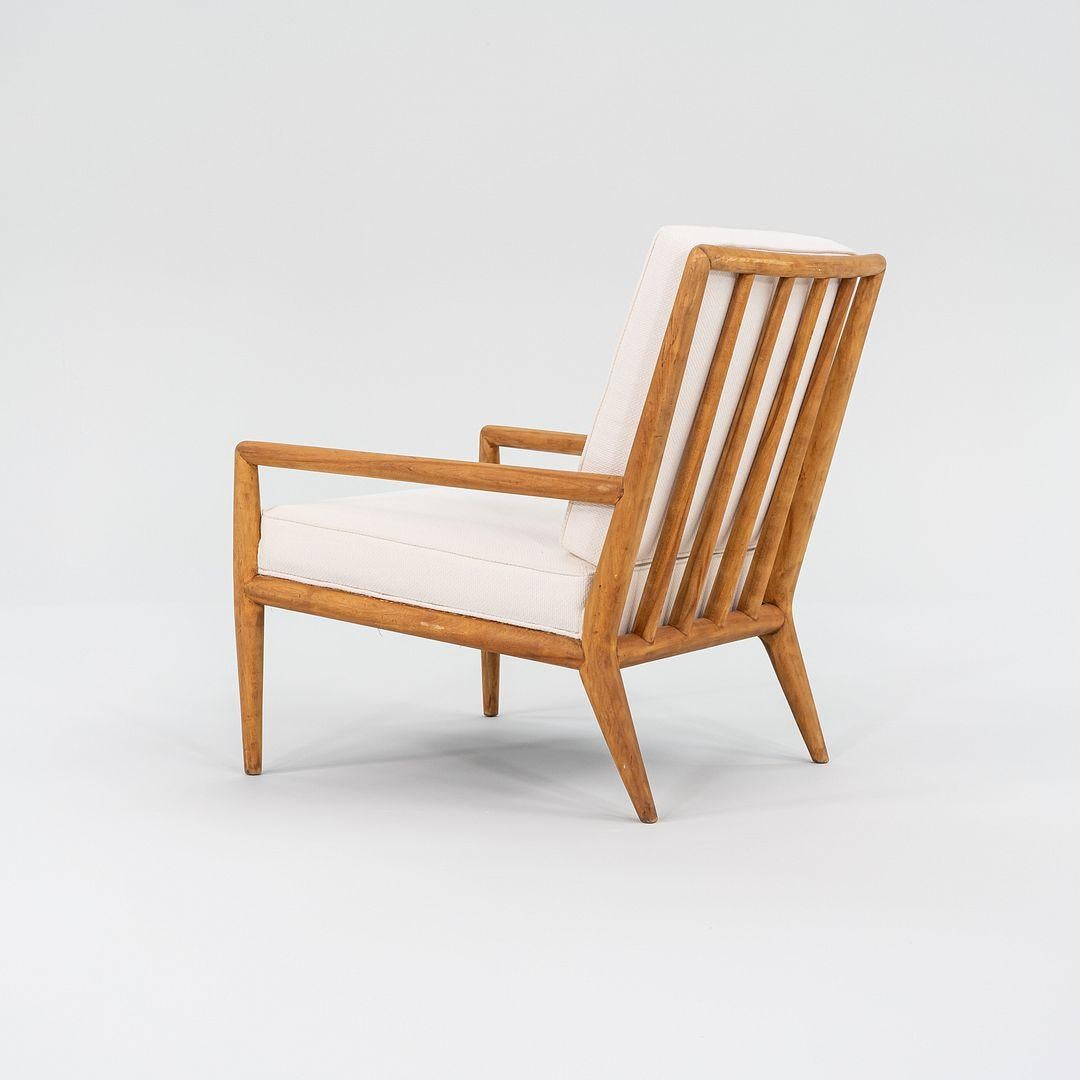 1950er Jahre T.H. Robsjohn Gibbings für Widdicomb, Loungesessel in neuem weißem Stoff im Zustand „Gut“ im Angebot in Philadelphia, PA