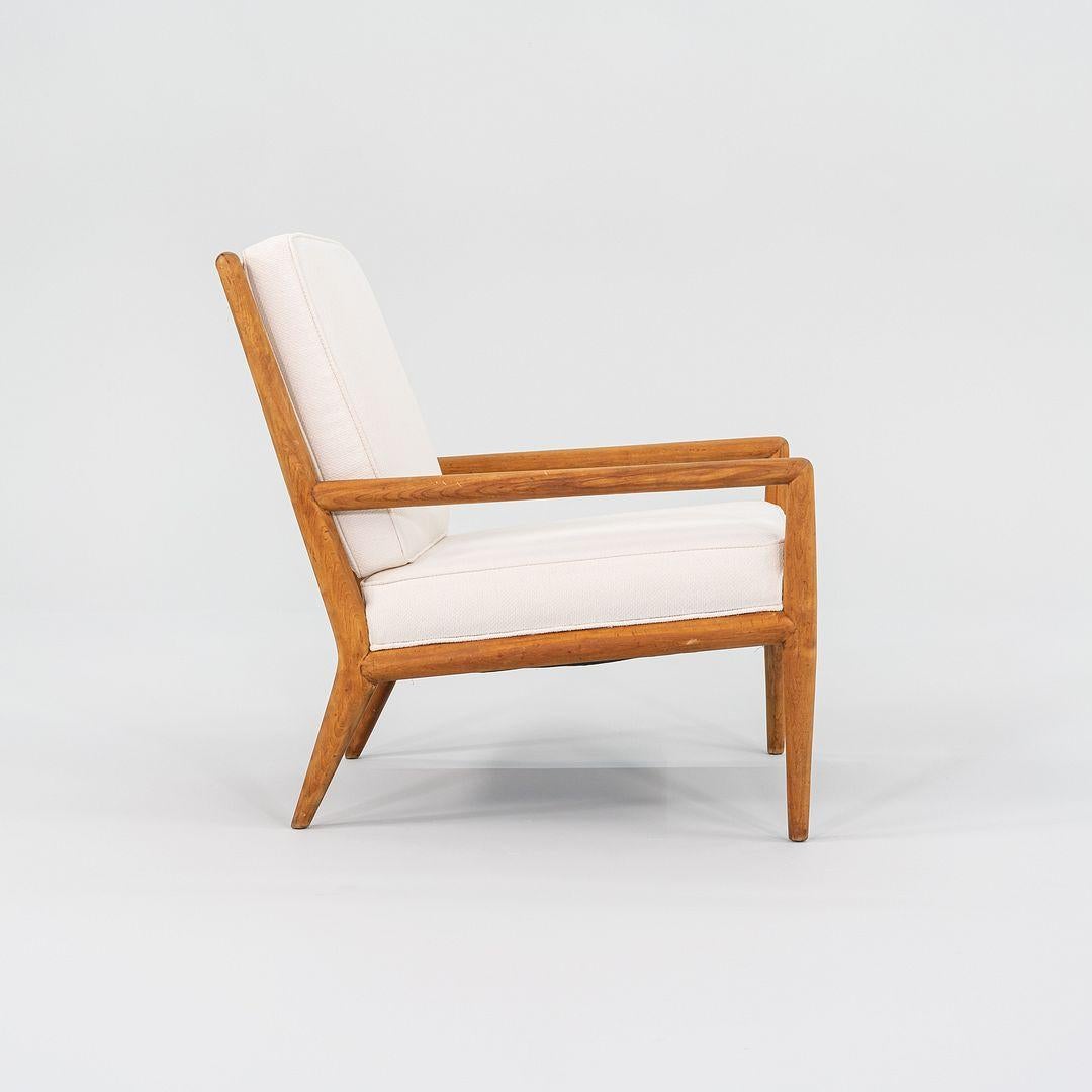 1950er Jahre T.H. Robsjohn Gibbings für Widdicomb, Loungesessel in neuem weißem Stoff im Angebot 1
