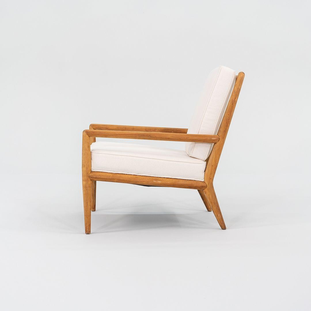 1950er Jahre T.H. Robsjohn Gibbings für Widdicomb, Loungesessel in neuem weißem Stoff im Angebot 2