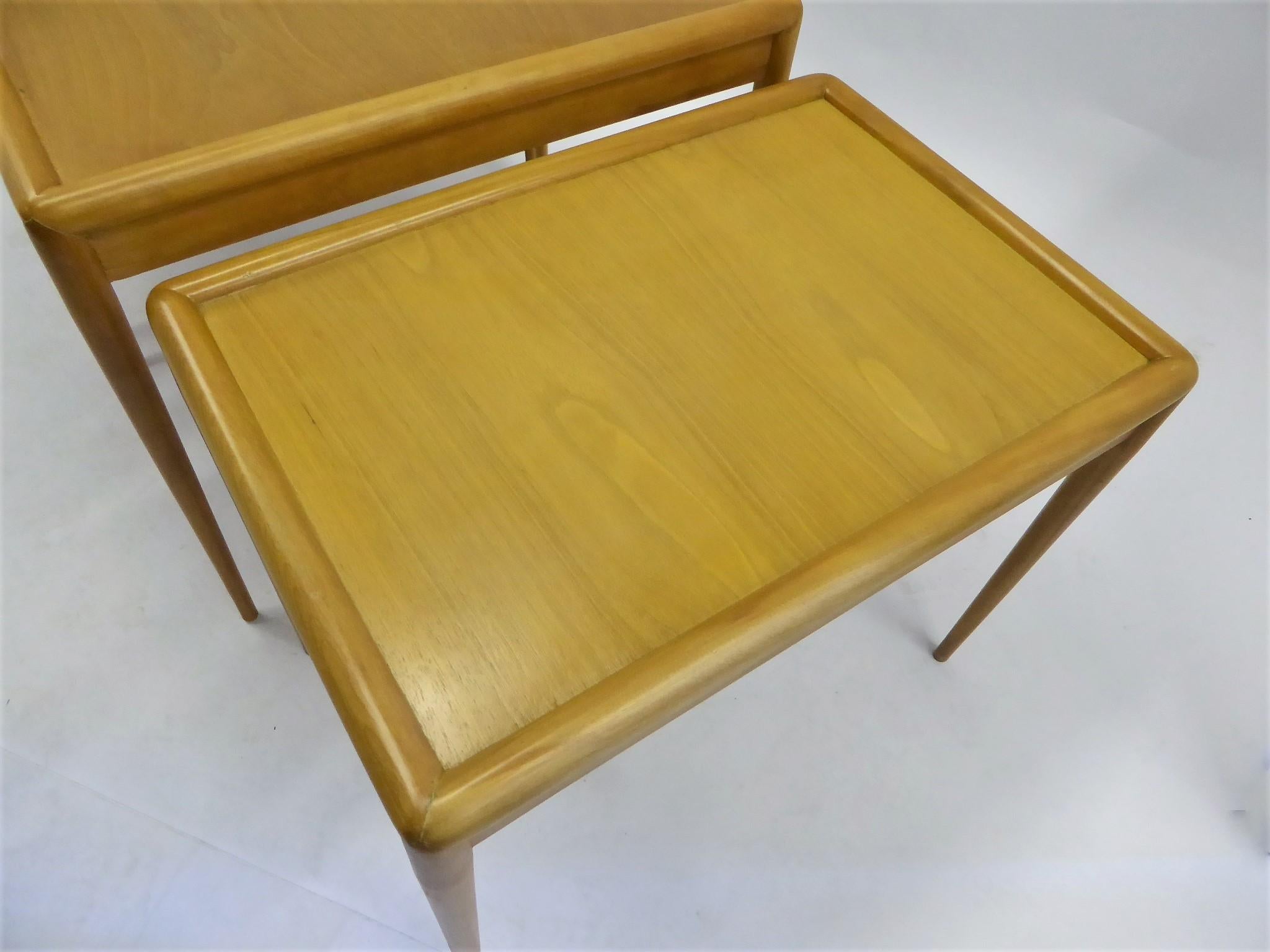 1950s Robsjohn Gibbings Mid Century Modern Nesting Stacking Tables for Widdicomb 4