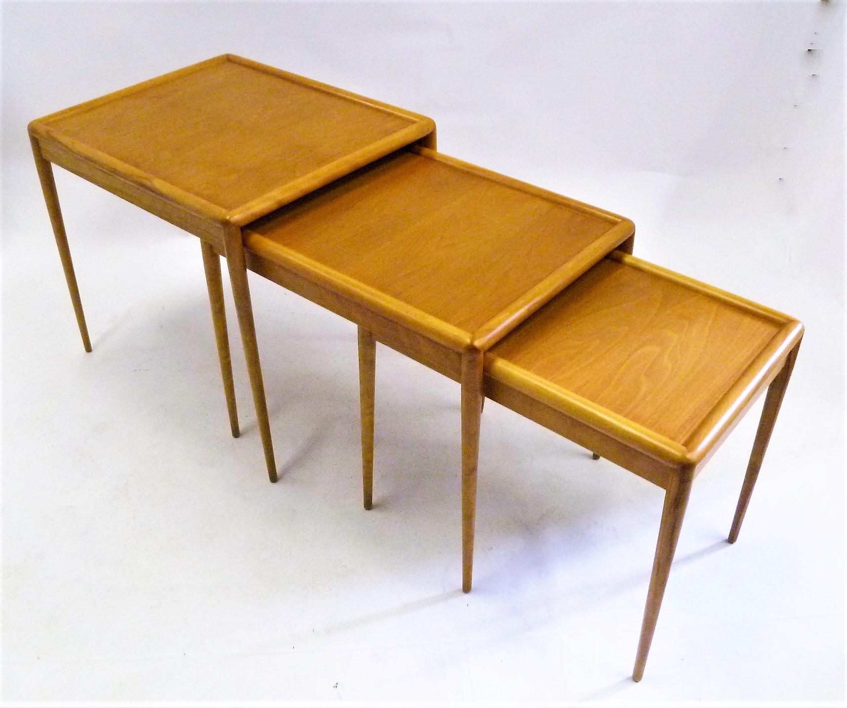 Mid-Century Modern T.H. Robsjohn Gibbings MidCentury  Modern Walnut Nesting Tables Widdicomb 1950s