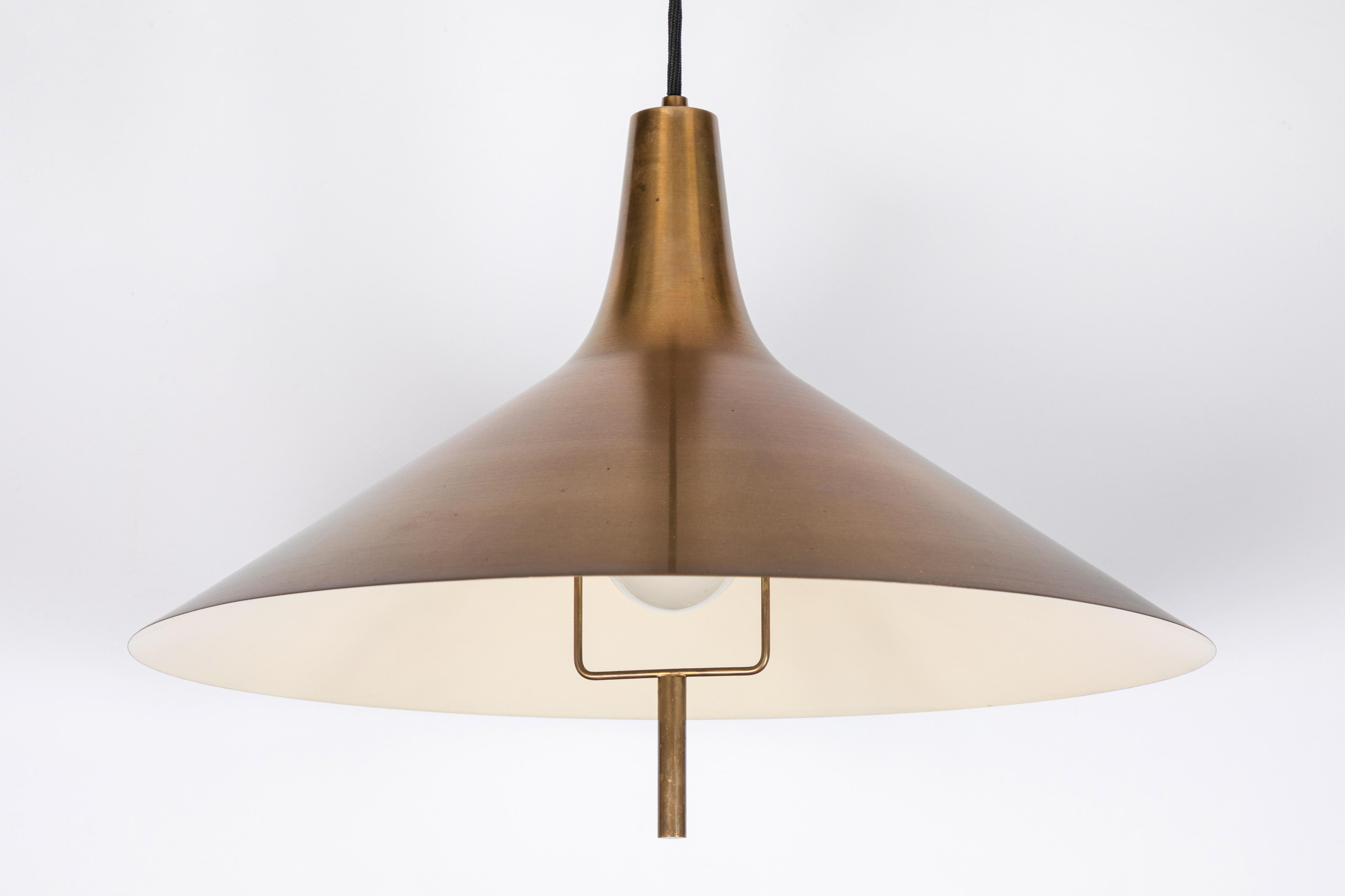 Danish 1950s TH Valentiner Brass Counterweight Pendant