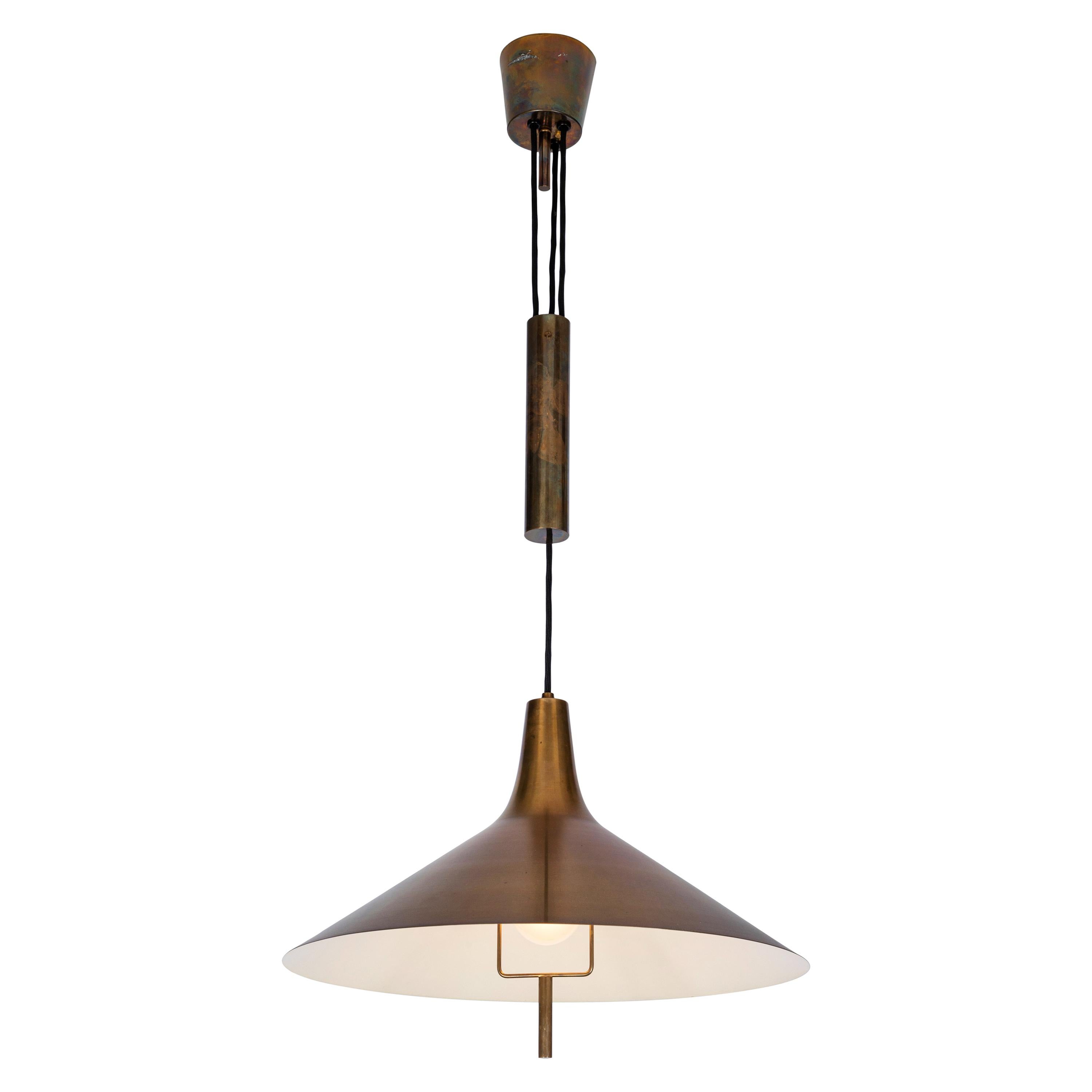 1950s TH Valentiner Brass Counterweight Pendant