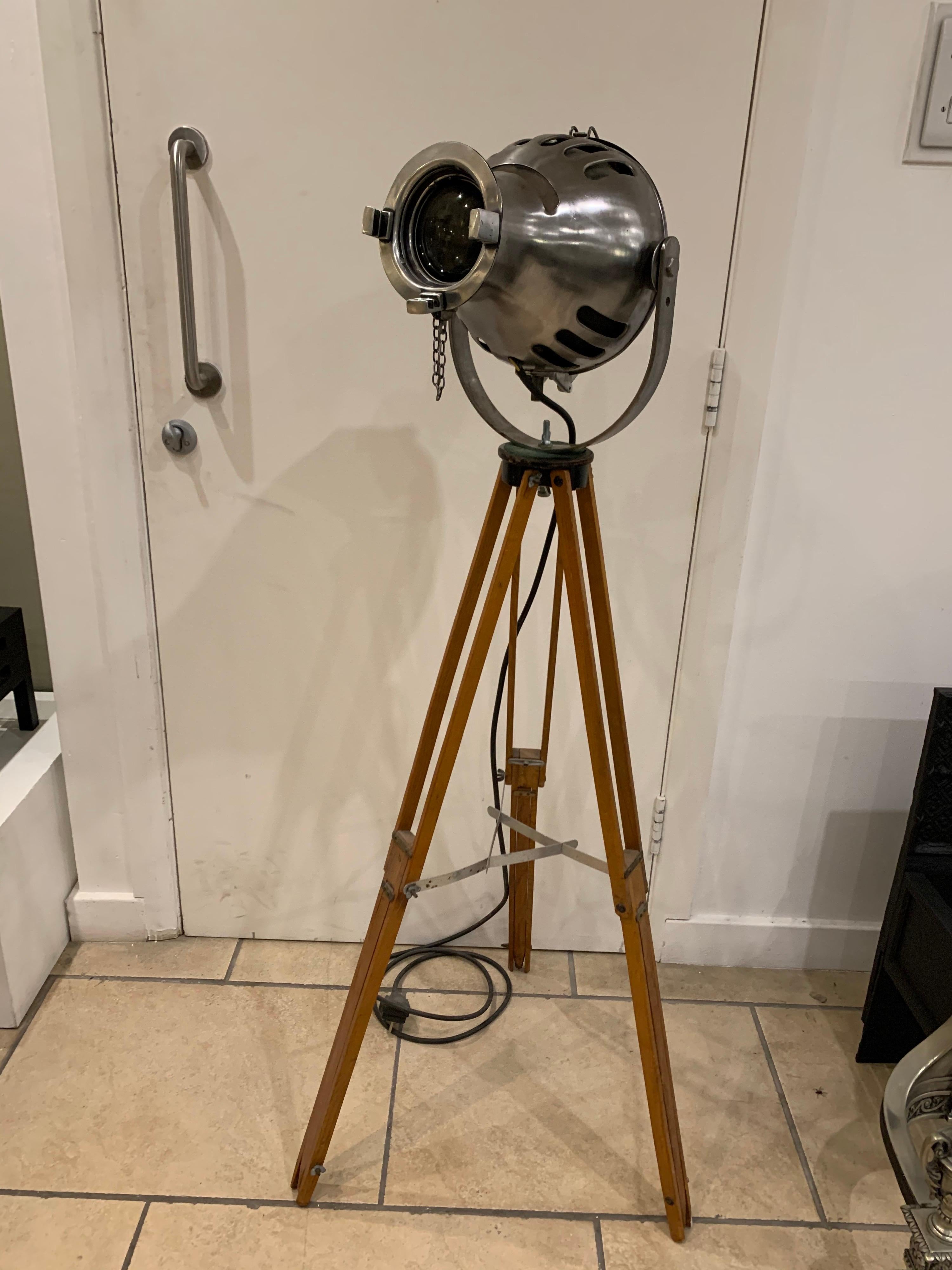 1950s Theatre Stage Light and Tripod 2