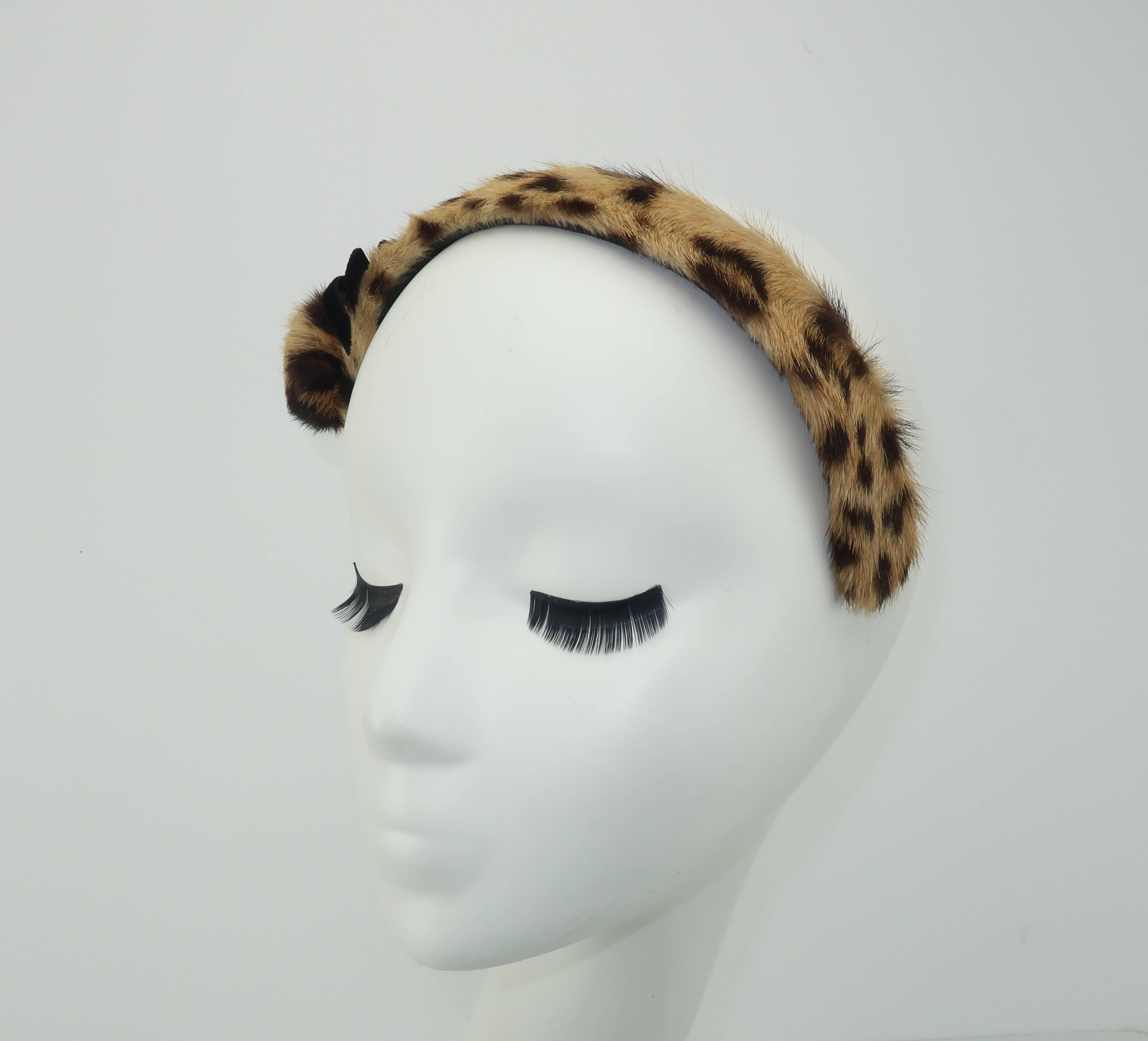 Women's 1950’s Therese Ahrens Animal Print Fur Headband