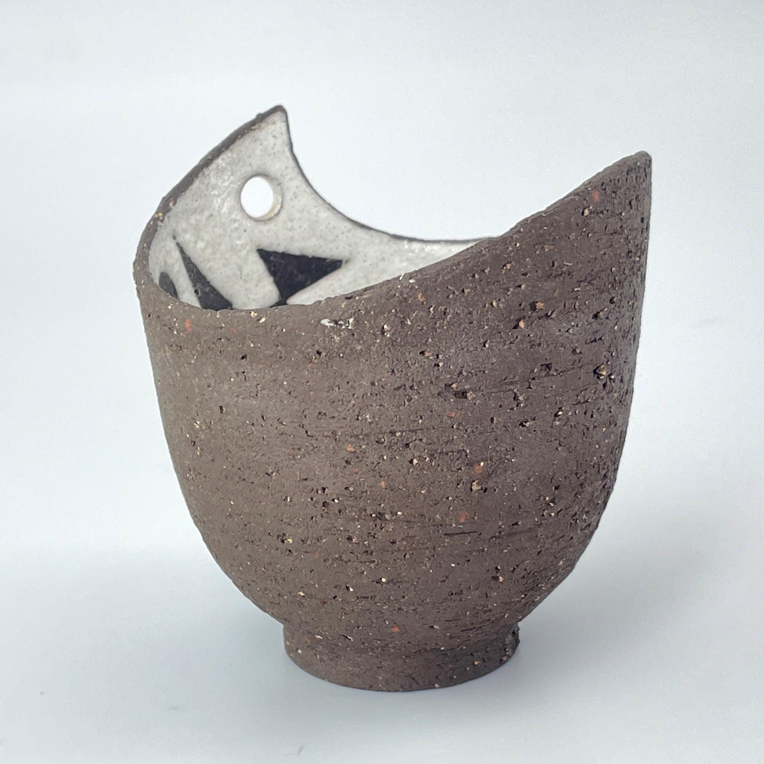 Thomas Toft Danish Studio Pottery Kleine Mid-Century-Modern-Salzbecher-Vase, 1950er Jahre (Skandinavische Moderne) im Angebot