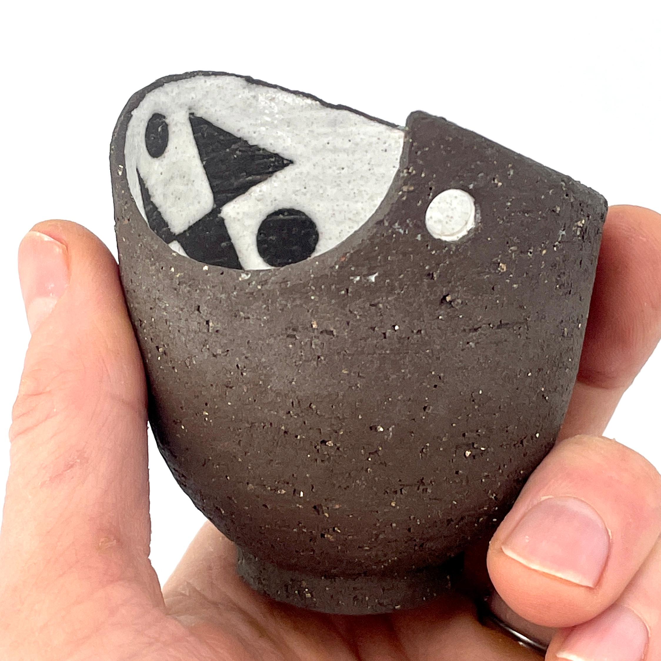 Metà XX secolo 1950 Thomas Toft Studio Pottery danese Petite Salt Cup Vase Mid-Century Modern in vendita