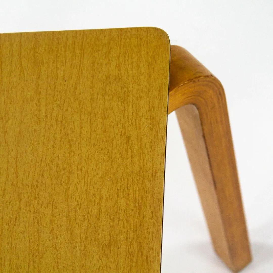 1950s Thonet Bent Birch Wood and Wood Grain Square Laminate Side / End Table For Sale 3