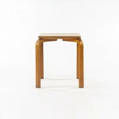 1950s Thonet Bent Birch Wood and Wood Grain Square Laminate Side / End Table