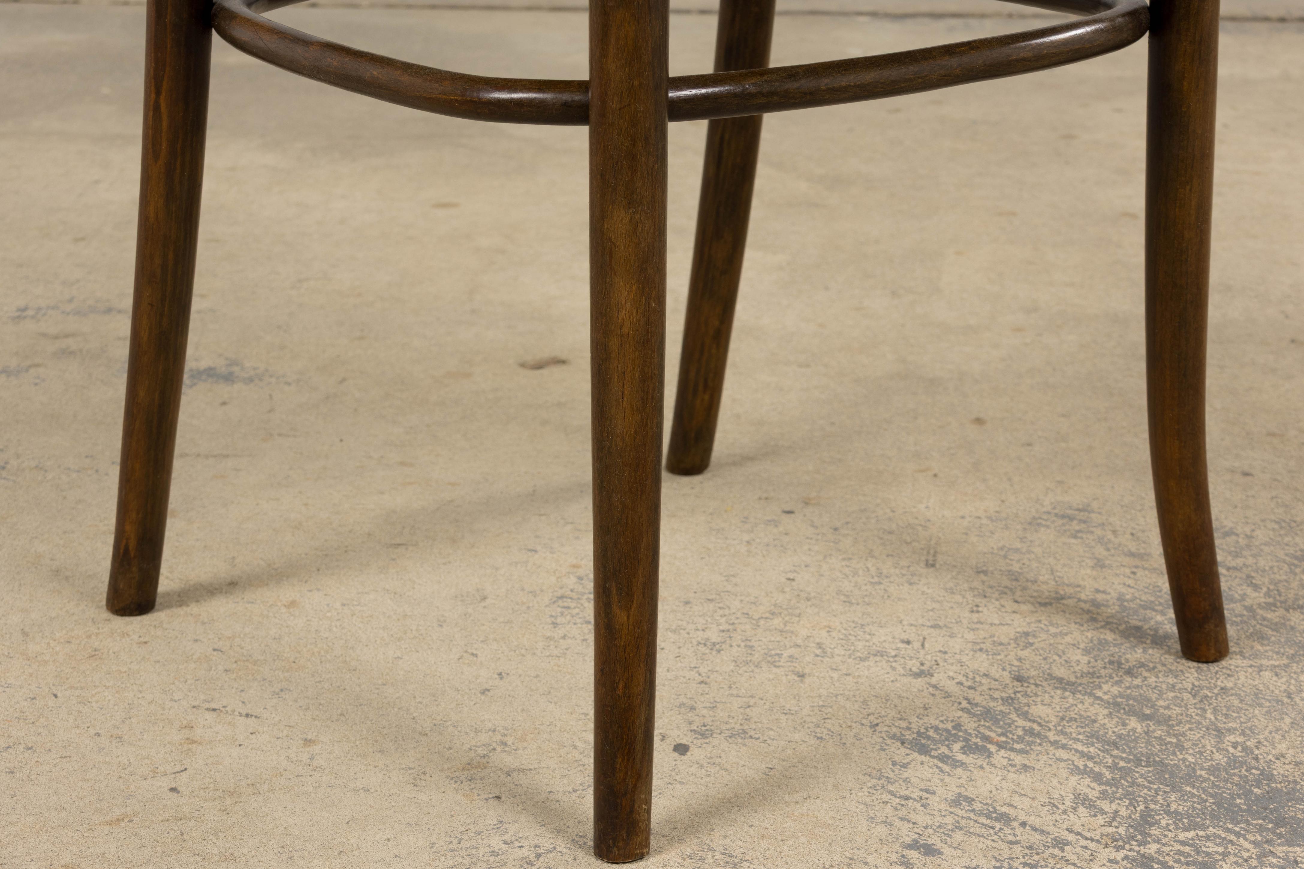 1950er Thonet Bugholzsessel in Weidengrünem Samt - 6er Set im Angebot 2