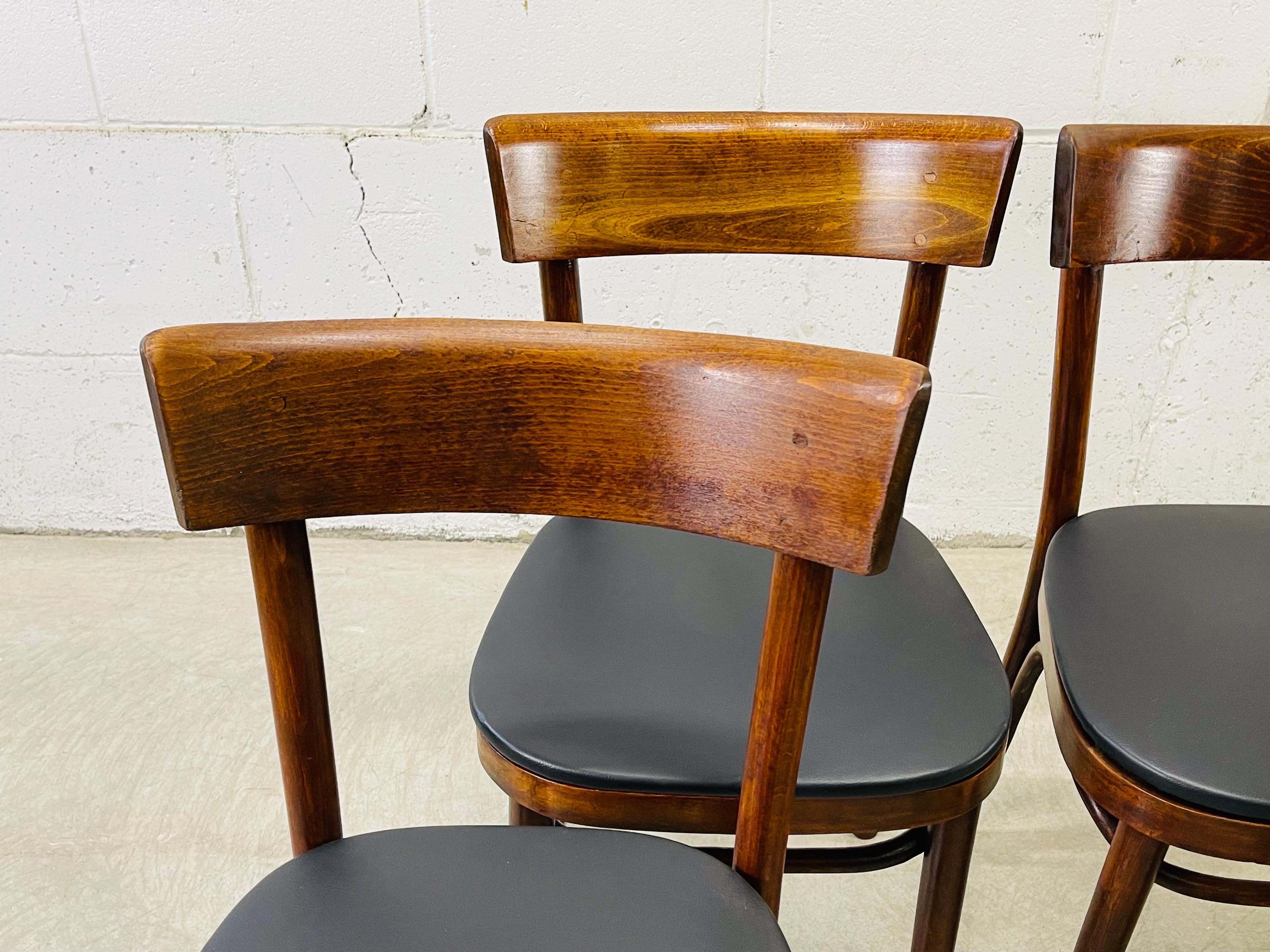 Mid-Century Modern 1950s Thonet Style Dining Chairs, Set of 4 For Sale