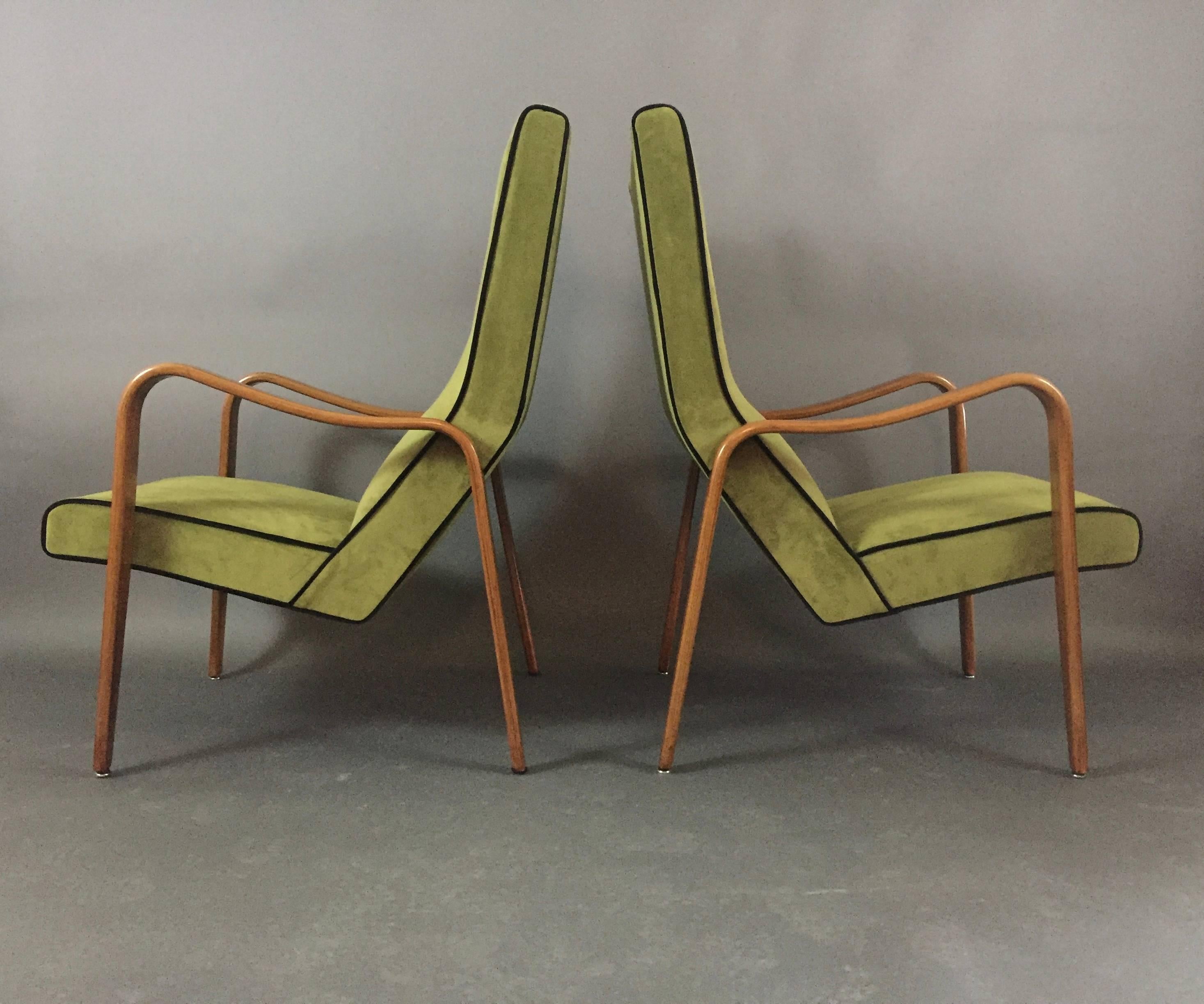 American 1950s Thonet USA Bentwood Lounge Chairs