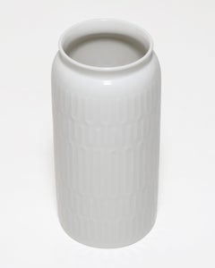 1950s Thorkild Olsen White Vase with Relief for Roya Copenhagen Stamped
