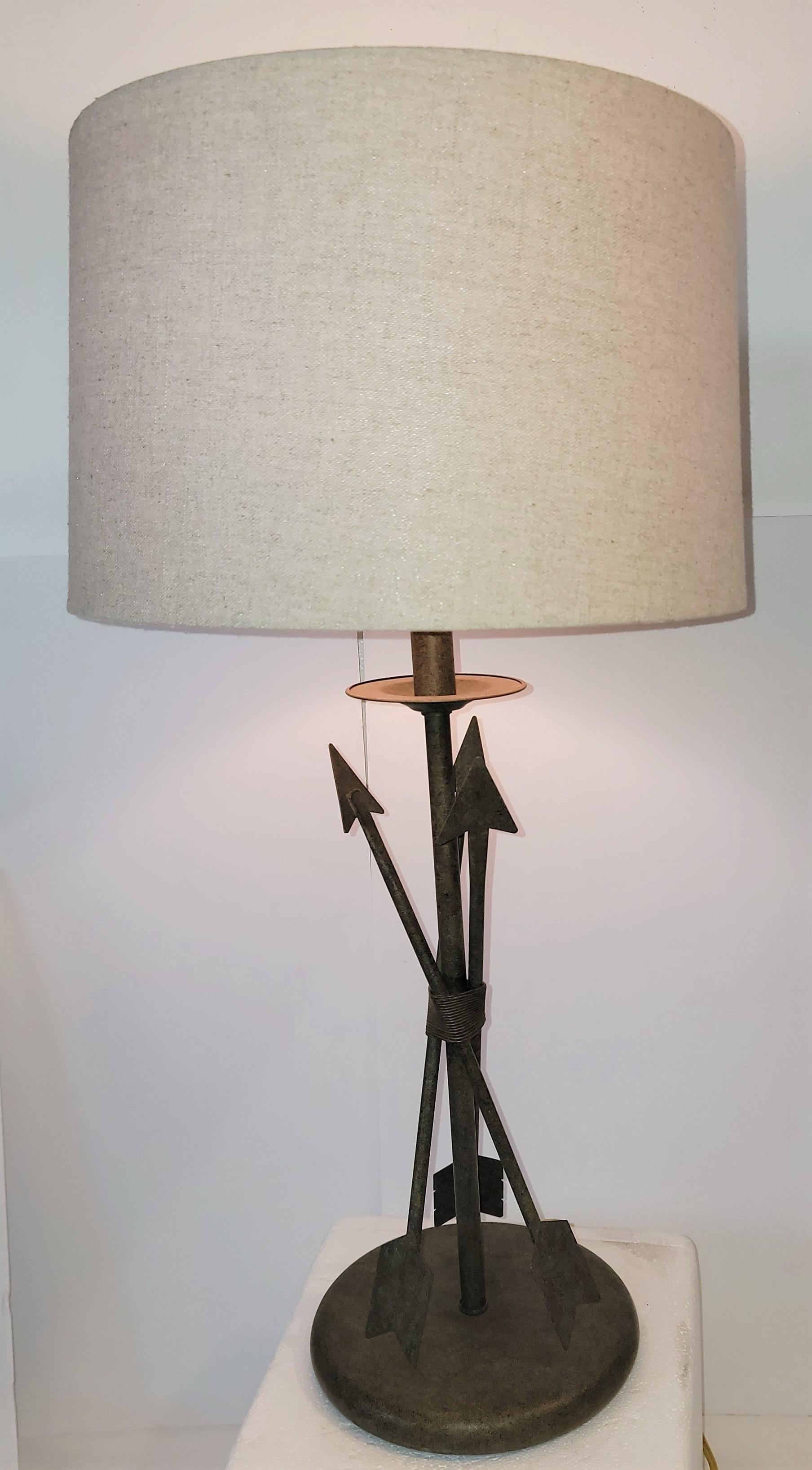 Metal 1950's Three Arrow Table Lamp