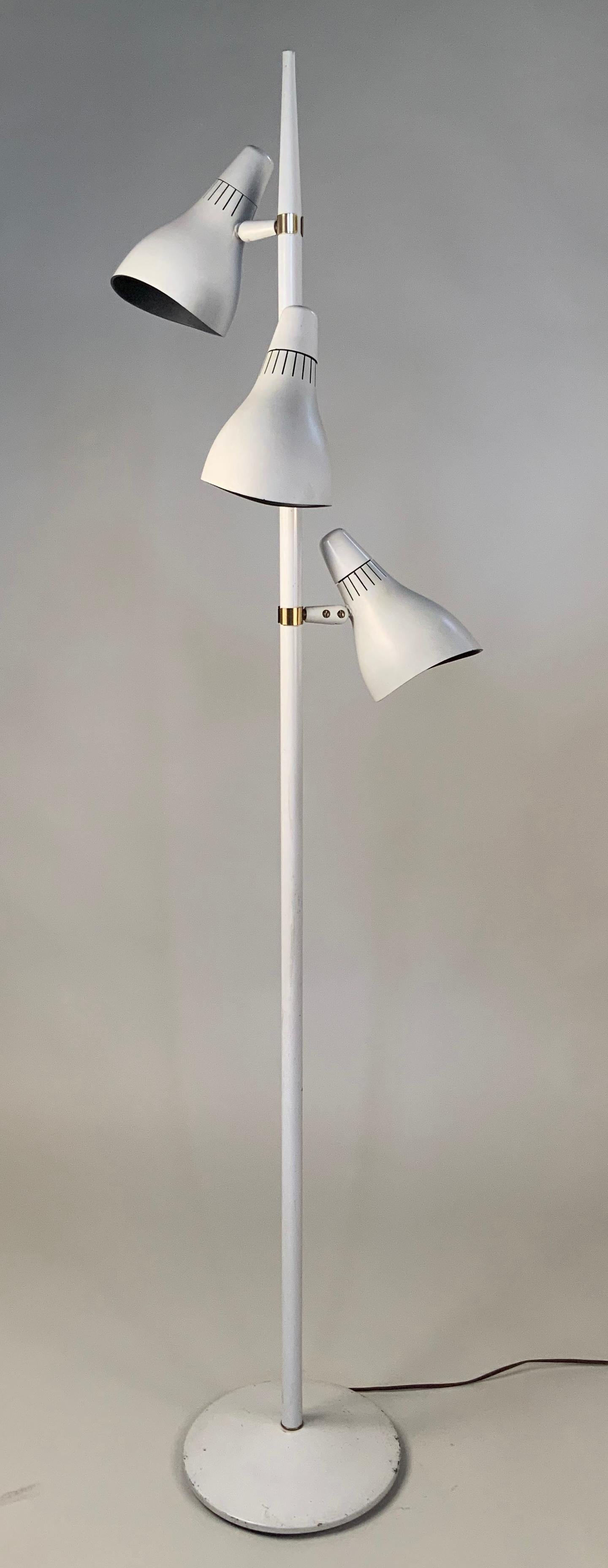 Mid-Century Modern 1950s Three-Light Floor Lamp by Gerald Thurston for Lightolier