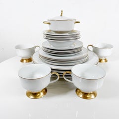 Ensemble de porcelaine fine Paul McCobb Japan Jackson Internationale à profil diadème en or des années 1950