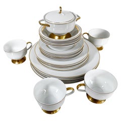 Ensemble de porcelaine fine Paul McCobb Japan Jackson Internationale à profil diadème en or des années 1950