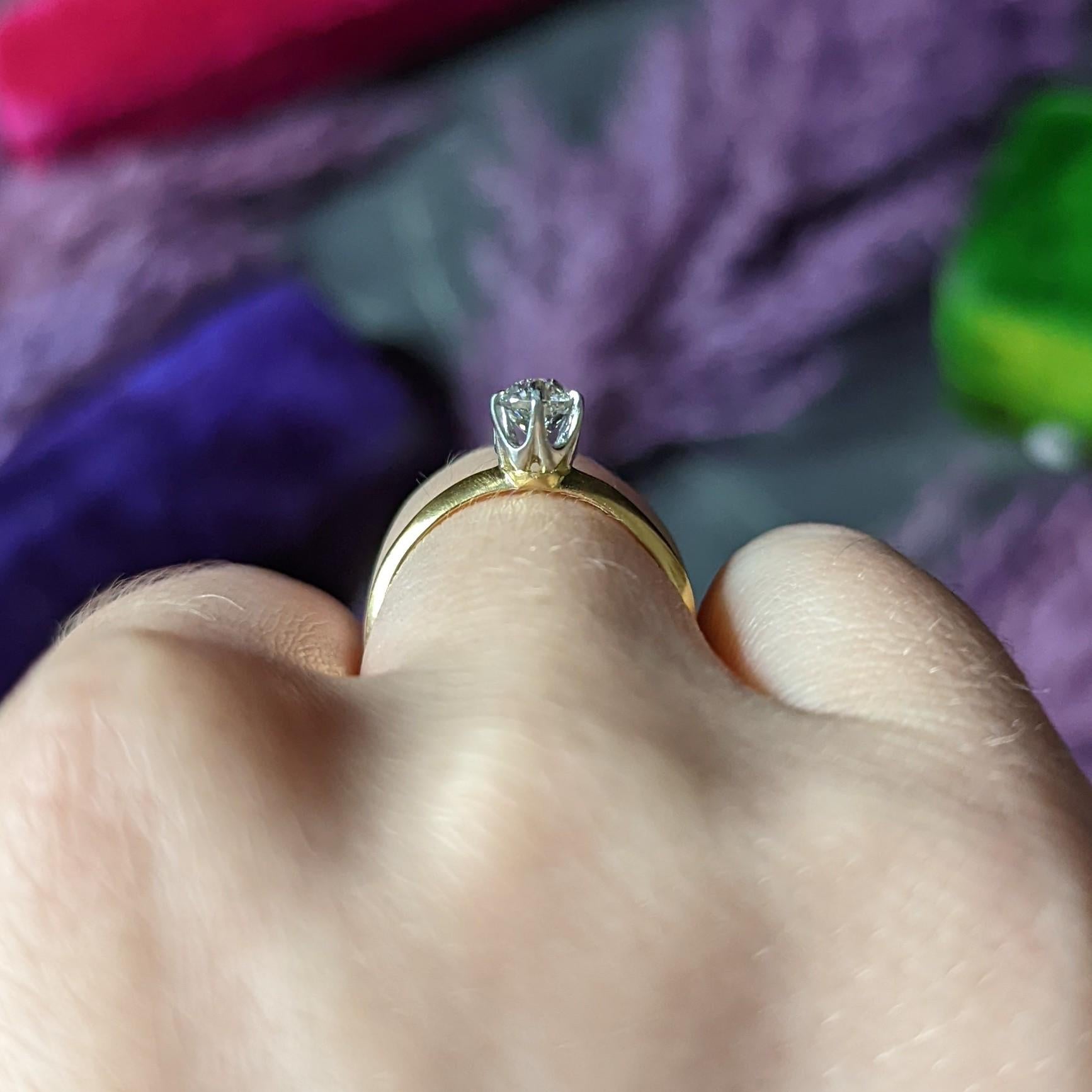 Tiffany &amp; Co. Bague en or 18 carats et platine avec diamants taille vieille mine de 0,58 carat, années 1950 8