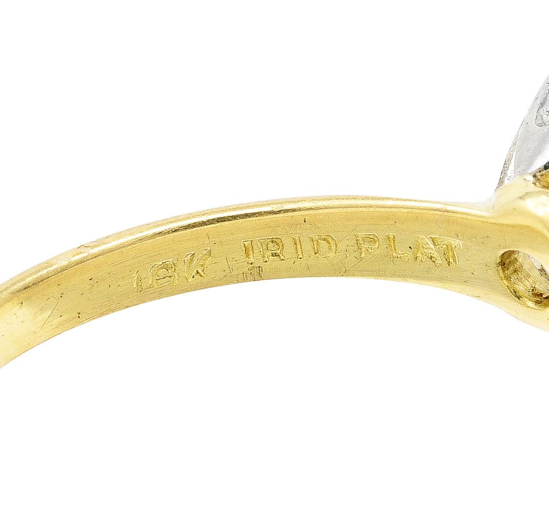 1950's Tiffany & Co. 0.58 Carat Old Mine Diamond Platinum 18 Karat Gold Ring 1