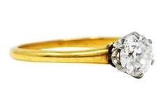 1950's Tiffany & Co. 0.77 Carat Diamond 18 Karat Gold Solitaire Engagement Ring