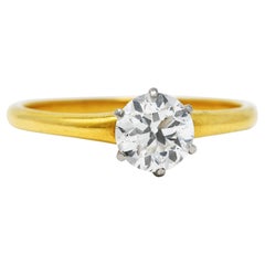 Vintage 1950's Tiffany & Co. 0.77 Carat Diamond 18 Karat Gold Solitaire Engagement Ring