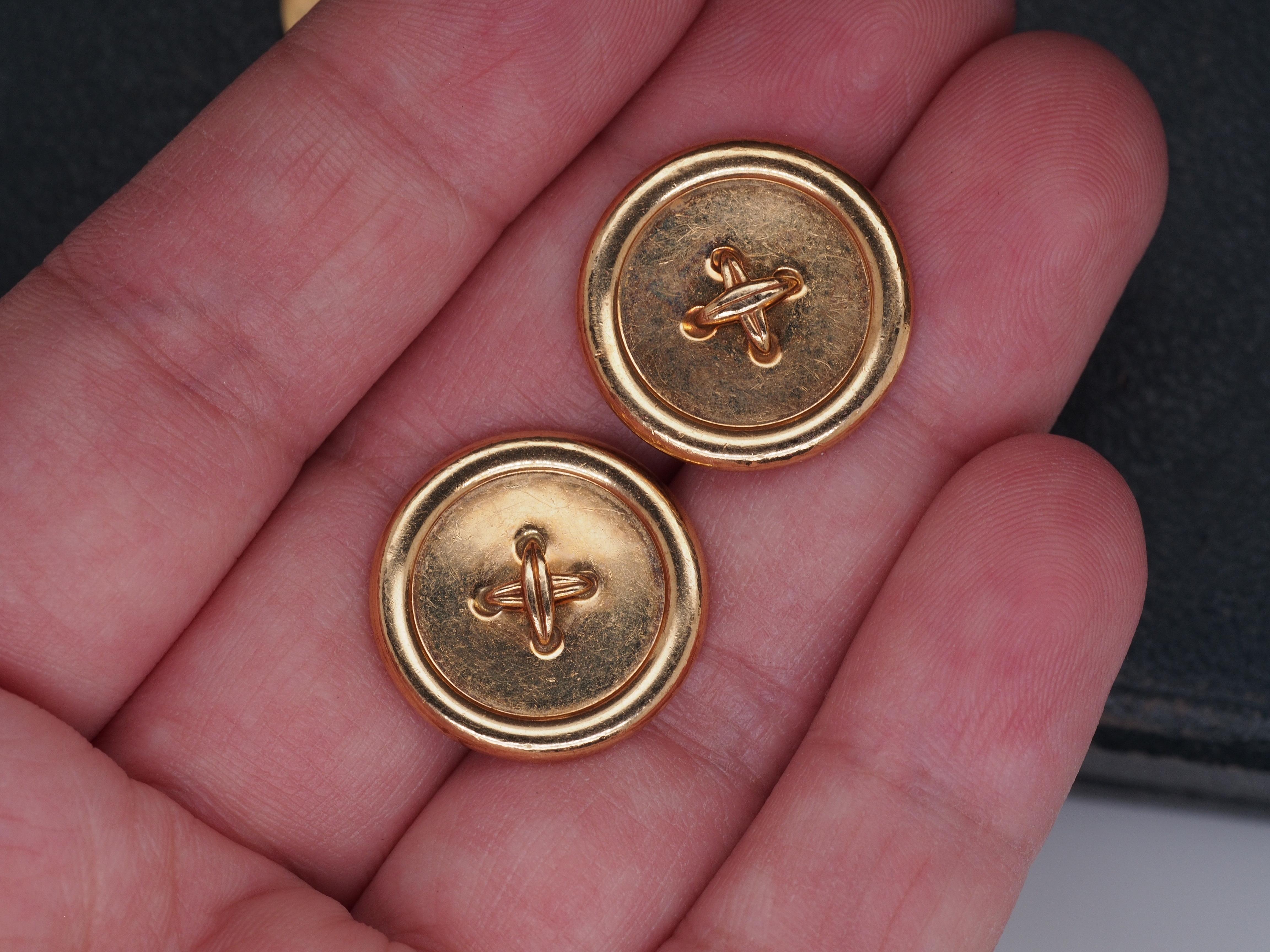 1950s Tiffany & Co. 14K Yellow Gold Button Set of 6 For Sale 1