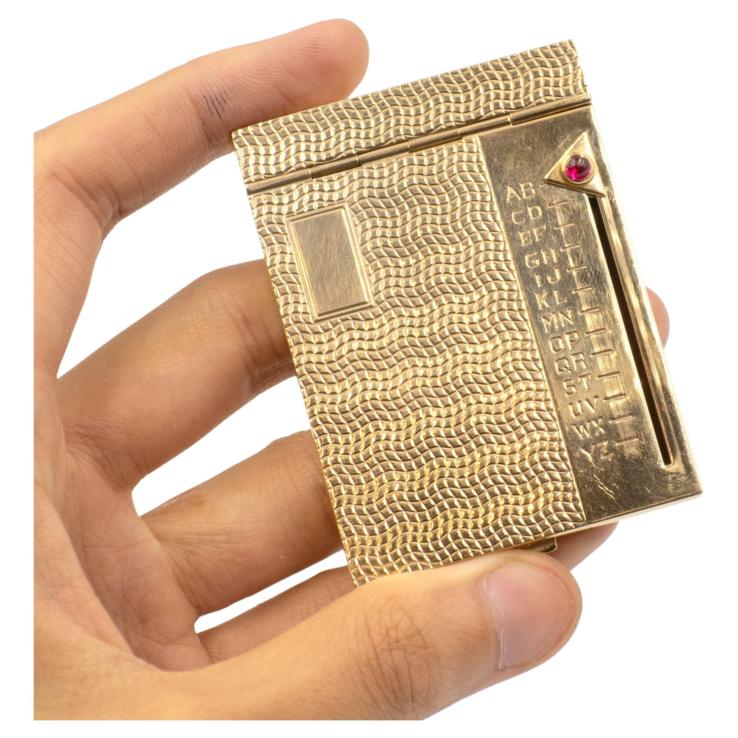 Modern 1950s Tiffany & Co. 14k Yellow Gold Ruby Rolodex RARE!