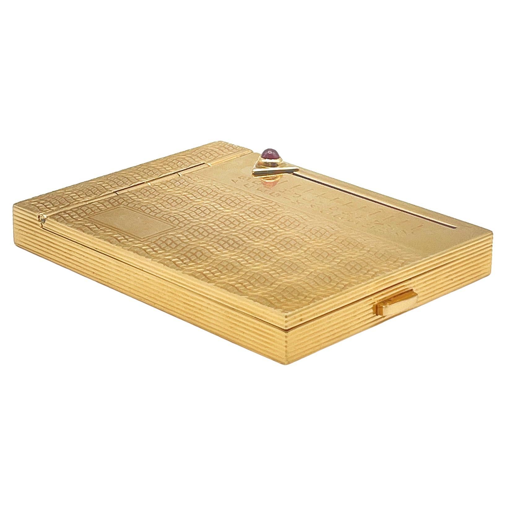 1950s Tiffany & Co. 14k Yellow Gold Ruby Rolodex RARE! In Excellent Condition In New York, NY