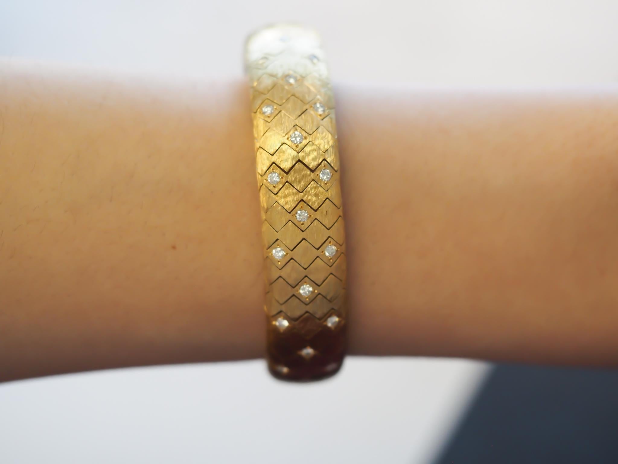 1950s Tiffany & Co. 18K Gold and Diamond  “Peek A Boo” Hidden Watch Bracelet For Sale 5