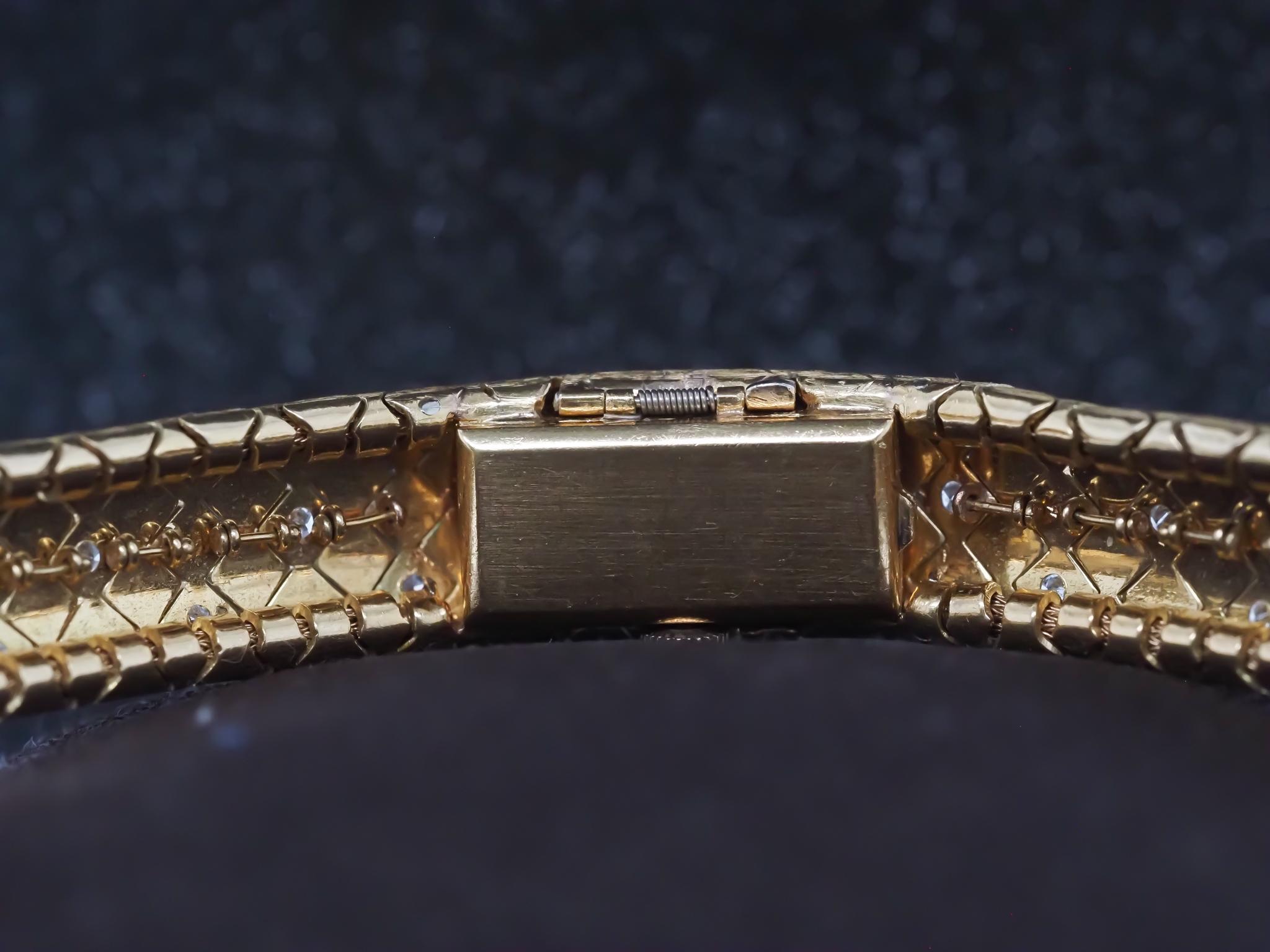 1950s Tiffany & Co. 18K Gold and Diamond  “Peek A Boo” Hidden Watch Bracelet For Sale 11