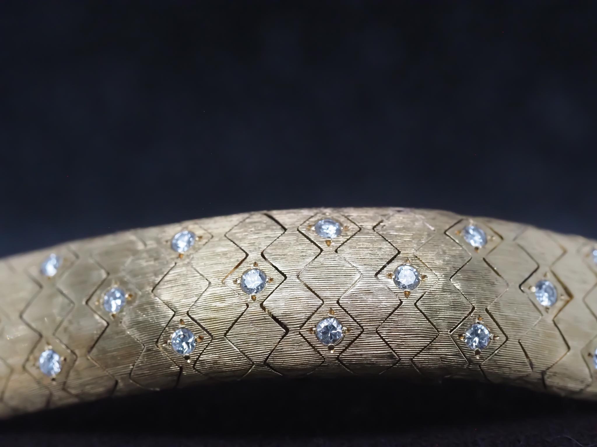 1950s Tiffany & Co. 18K Gold and Diamond  “Peek A Boo” Hidden Watch Bracelet In Good Condition For Sale In Hicksville, NY