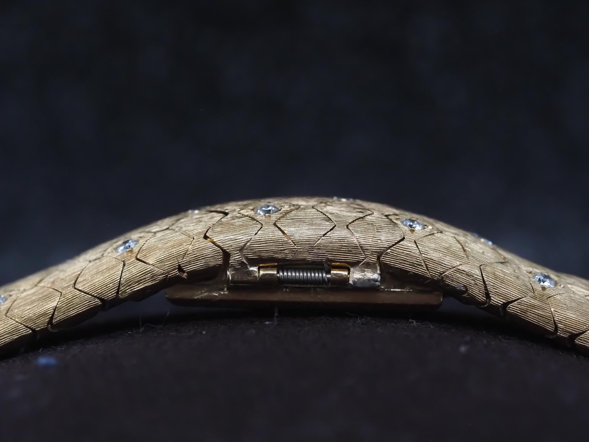 Women's 1950s Tiffany & Co. 18K Gold and Diamond  “Peek A Boo” Hidden Watch Bracelet For Sale