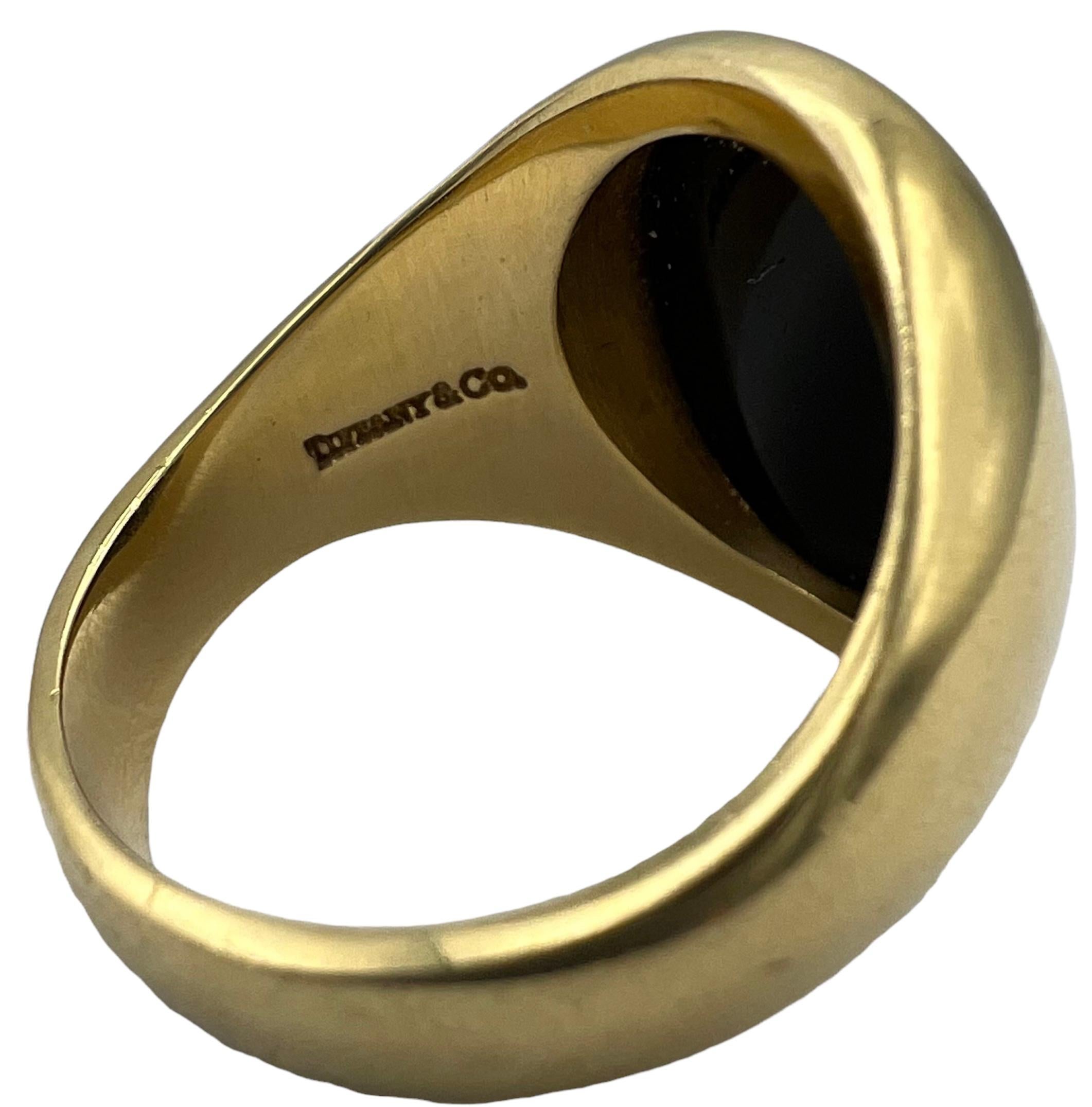 Oval Cut 1950’s Tiffany & Co. 18K Gold & Onyx Signet Ring 
