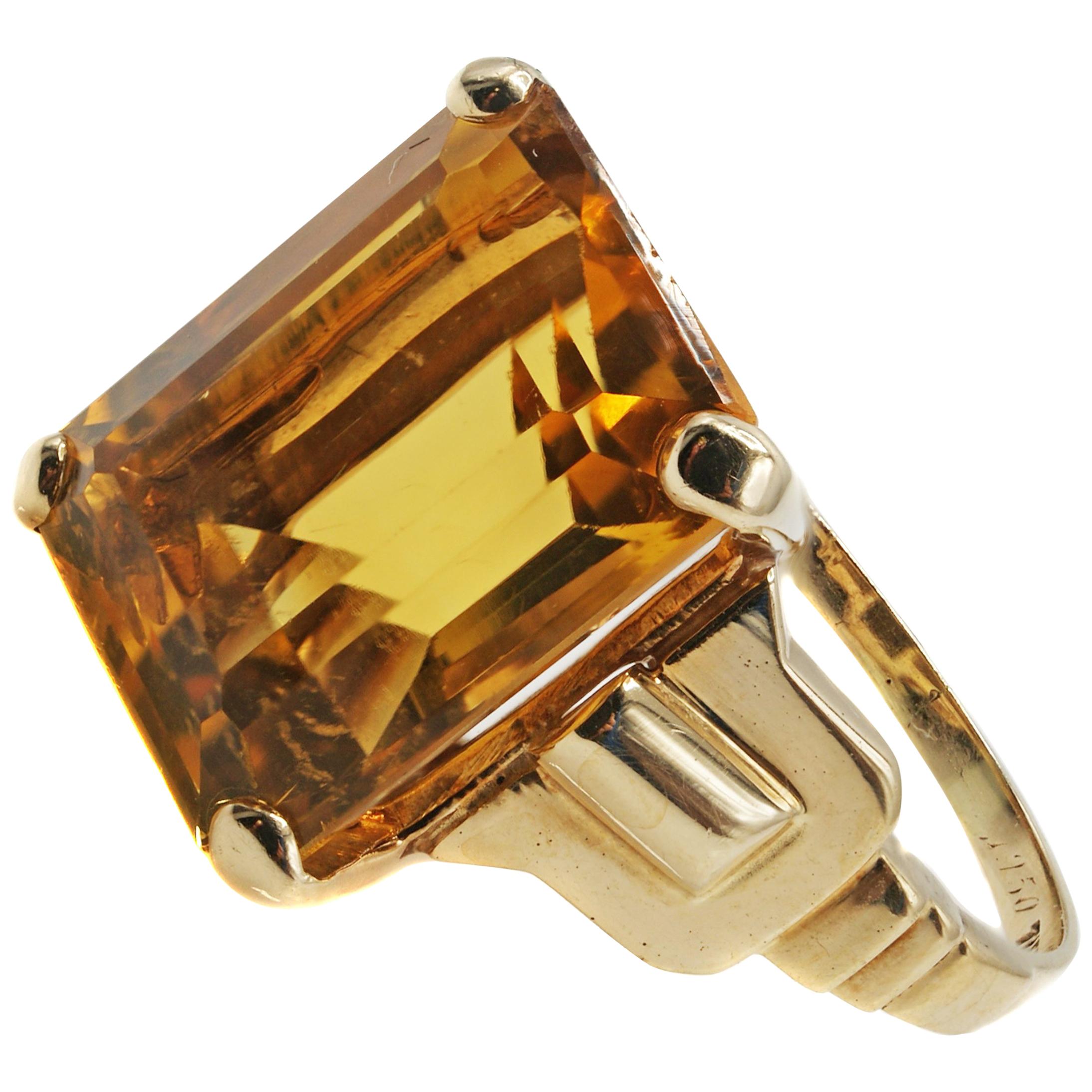 1950s Tiffany & Co. Citrine Gold Ring
