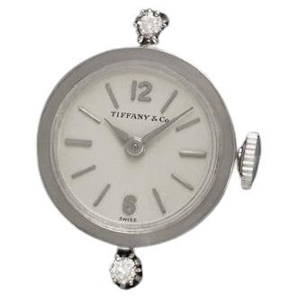 1950er Jahre Tiffany 
Co. Damen Vintage By 14K Weißgold 
Diamant Uhr