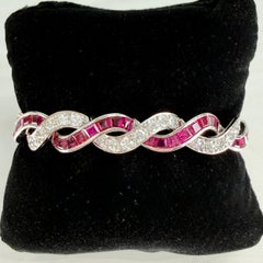 1950's Tiffany & Co. Ruby and Diamond Bracelet Platinum