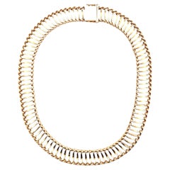 1950's Tiffany & Company 14 Karat Yellow Gold Collar Link Necklace 15 Inches