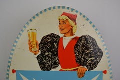 1950s Tin Advertising Beer Sign for Belgian Beer Ekla, Brewery Vandenheuvel